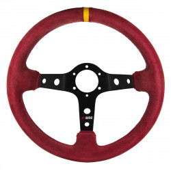 Steering wheel RRS Corsa,350mm, red suede - black spokes, dished 90