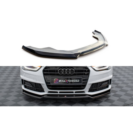 Body kit a vizuálne doplnky MAXTON DESIGN sprednji splitter za Audi A4 Competition B8 Facelift, sijajno črna, V2 | race-shop.si