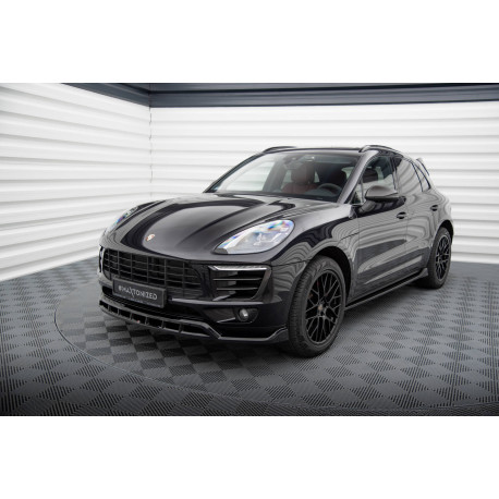 Body kit a vizuálne doplnky MAXTON DESIGN sprednji splitter za Porsche Macan Mk1, sijajno črna, V3 | race-shop.si