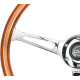 Volani 3-kraki volanski obroč NRG, 368mm, les, 75mm zamik, rjava/krom | race-shop.si