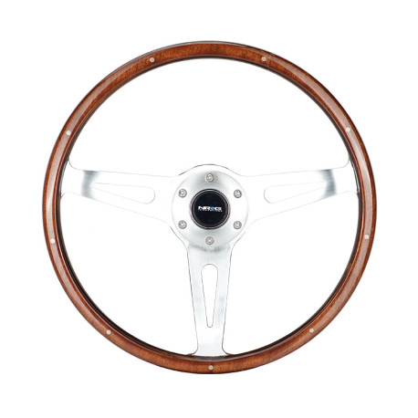 Volani NRG Wood grain 3-spoke mahogany Steering Wheel (380mm) - Wood/Chrome | race-shop.si