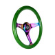Promocije 3-kraki volanski obroč NRG Classic, 350mm, les, 38mm zamik, zelena/neon | race-shop.si