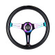 Univerzalna pesta volana s hitrim sproščanjem NRG Classic wood grain 3-spoke mahogany Steering Wheel (350mm) - NEO/Black sparkle | race-shop.si