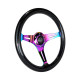 Promocije 3-kraki volanski obroč NRG Classic, 350mm, les, 38mm zamik, črna/neon | race-shop.si