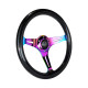Univerzalna pesta volana s hitrim sproščanjem NRG Classic wood grain 3-spoke mahogany Steering Wheel (350mm) - NEO/Black sparkle | race-shop.si