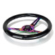Promocije 3-kraki volanski obroč NRG Classic, 350mm, les, 38mm zamik, črna/neon | race-shop.si