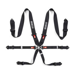 FIA 6-točkovni športni varnostni pasovi SPARCO COMPETITION H-3 STEEL 3" (76mm), črna