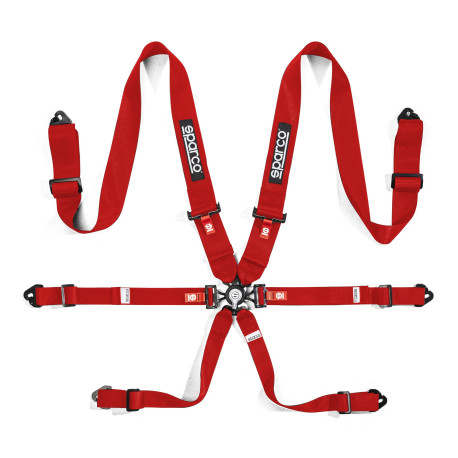 Varnostni pasovi in dodatna oprema FIA 6-točkovni športni varnostni pasovi SPARCO COMPETITION H-3 STEEL 3" (76mm), rdeča | race-shop.si