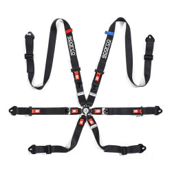FIA 6-točkovni športni varnostni pasovi SPARCO COMPETITION H-2 PU 2" (50mm), črna