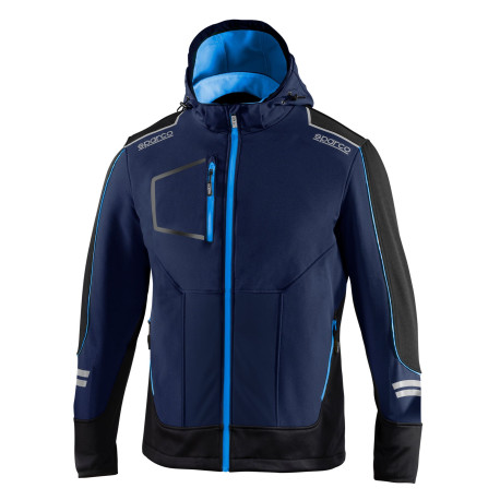 Majice s kapuco in jakne SPARCO Men`s Technical SOFT-SHELL with Hood - blue | race-shop.si