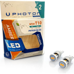 PHOTON LED EXCLUSIVE T10 WY5W car light bulb 12V 5W W2.1x9.5d AMBER (2pcs)