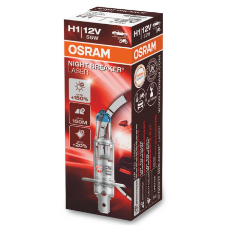 Bulbs and xenon lights Osram halogenski žarometi NIGHT BREAKER LASER H1 (1 kosa) | race-shop.si