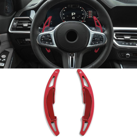 Paddle shifters Aluminium paddle shifters for BMW M2 F87 M3 F80 M4 F82 F83, red | race-shop.si