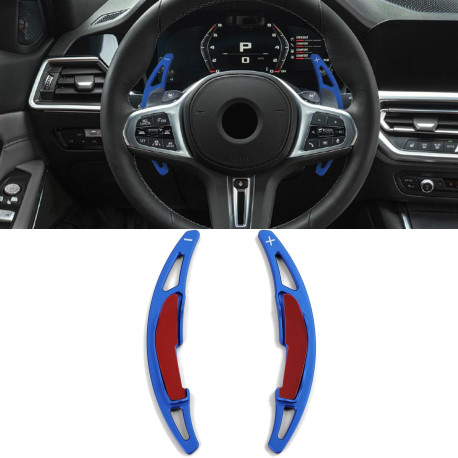 Paddle shifters Aluminium paddle shifters for BMW M2 F87 M3 F80 M4 F82 F83, blue | race-shop.si