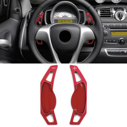 Aluminium paddle shifters for Smart ForTwo 451 Coupe Cabrio 09-19, red
