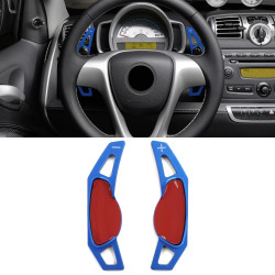 Aluminium paddle shifters for Smart ForTwo 451 Coupe Cabrio 09-19, blue