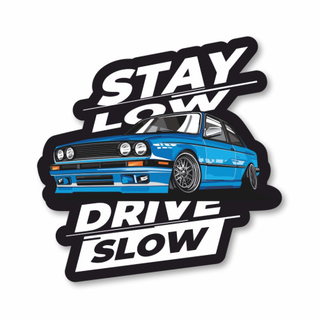 Nalepke Sticker race-shop Stay Low Drive Slow | race-shop.si