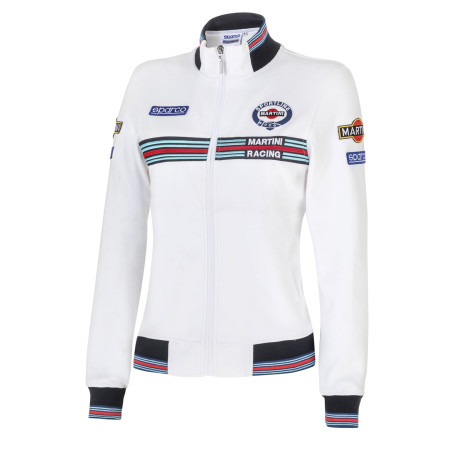 Majice s kapuco in jakne Sparco MARTINI RACING lady`s full zip sweatshirt, white | race-shop.si