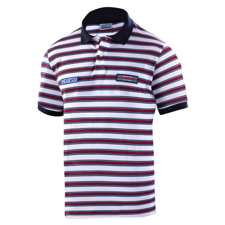 Majice Sparco MARTINI RACING polo replica sportline stripes MARTINI - white | race-shop.si