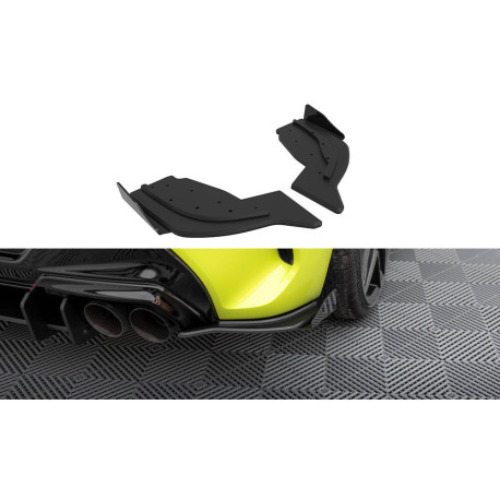Body kit a vizuálne doplnky MAXTON DESIGN zadnji stranski difuzorji za BMW 1 F40 M-Pack / M135i, črno-rdeča + sijajni flapsi, V2 | race-shop.si