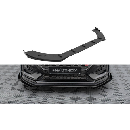 Body kit a vizuálne doplnky Sprednji podaljšek odbijača – splitter Ford Fiesta ST Mk8 Facelift (črno-rdeči + sijajni stranski zaključki) | race-shop.si