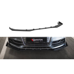 Sprednji podaljšek odbijača – splitter Audi S3 / A3 S-Line Sedan 8V (črno-rdeči + sijajni stranski zaključki)
