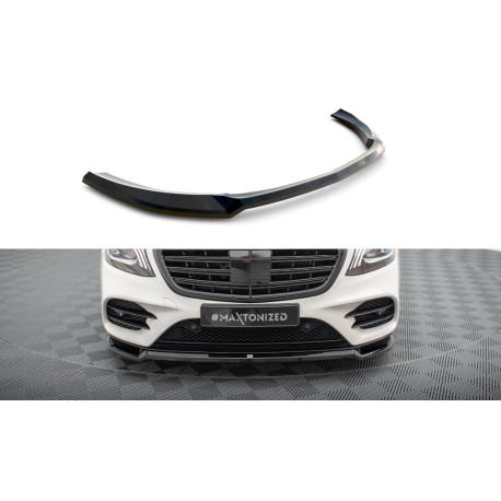 Body kit a vizuálne doplnky MAXTON DESIGN sprednji splitter za Mercedes-Benz S AMG-Line W222 Facelift, sijajno črna, V1 | race-shop.si