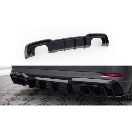 Body kit a vizuálne doplnky MAXTON DESIGN zadnji difuzor za Audi S3 Sportback 8V Facelift (izpuh 2+2) | race-shop.si