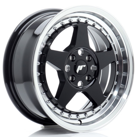 Aluminium wheels Japan Racing JR6 16x7 ET35 4x100 Gloss Black w/Machined Lip | race-shop.si