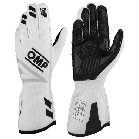 Rokavice FIA dirkalne rokavice OMP ONE EVO FX (zunanji šivi), bela | race-shop.si