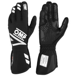 Dirkalne rokavice OMP ONE EVO FX s FIA homologacijo (z zunanjimi šivi), črna