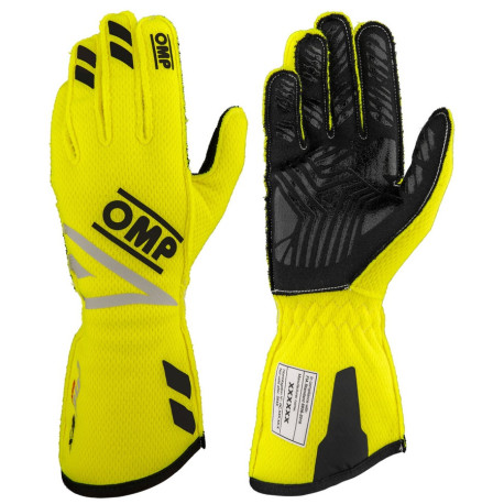 Rokavice FIA dirkalne rokavice OMP ONE EVO FX (zunanji šivi), fluo rumena | race-shop.si