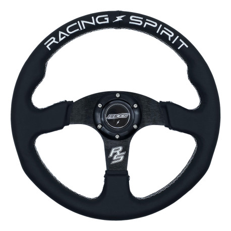 Volani 3-kraki volanski obroč RACES Spirit, 350mm, umetno usnje, 30mm zamik, črna | race-shop.si