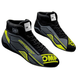 FIA dirkalni čevlji OMP SPORT, črna/fluo rumena