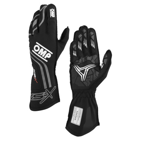 Rokavice FIA rokavice za karting OMP KS-X (zunanji šivi), črna | race-shop.si