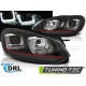 Osvetlenie ŽAROMETI U-LED LIGHT DRL ČRNA RDEČA LINE za VW GOLF 6 08-12 | race-shop.si