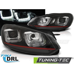 ŽAROMETI U-LED LIGHT DRL ČRNA RDEČA LINE za VW GOLF 6 08-12
