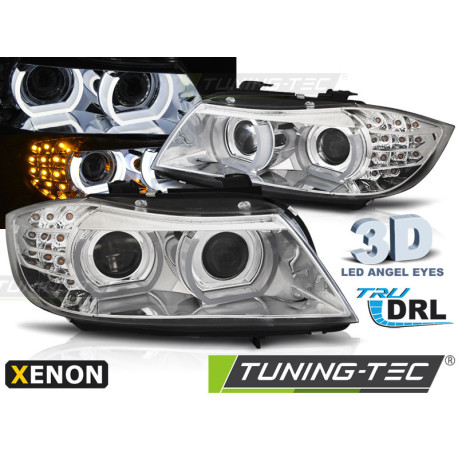 Osvetlenie XENON ŽAROMETI ANGEL EYES LED DRL KROM za BMW E90/E91 09-11 | race-shop.si