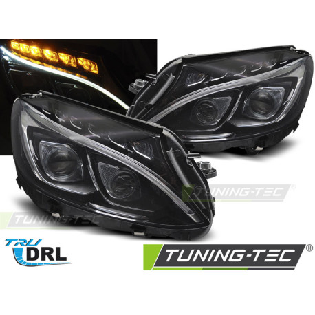 Osvetlenie HEADLIGHTS TRUE DRL BLACK fits MERCEDES W205 14-18 | race-shop.si
