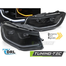 HEADLIGHTS TUBE LIGHT BLACK DRL SEQ fits VW CADDY 20-