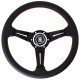 Volani 3-kraki volanski obroč Nardi Deep Corn, 330mm, usnje, 50mm zamik, črna | race-shop.si