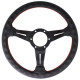 Volani 3-kraki volanski obroč Nardi Deep Corn, 330mm, usnje, 50mm zamik, črna | race-shop.si
