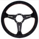 Volani 3-kraki volanski obroč Nardi Deep Corn, 330mm, semiš, 50mm zamik, črna | race-shop.si