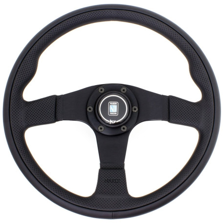 Volani 3-kraki volanski obroč Nardi Twin Line, 350mm, usnje, brez zamika, črna | race-shop.si