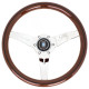 Volani 3-kraki volanski obroč Nardi Deep Corn, 330mm, les, 50mm zamik, rjava/krom/črna | race-shop.si