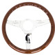 Volani 3-kraki volanski obroč Nardi Deep Corn, 330mm, les, 50mm zamik, rjava/krom/črna | race-shop.si