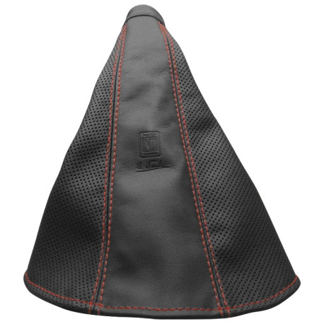 Prestavne ročice Nardi Handbrake Gaiter, black perforated leather with red stitching | race-shop.si