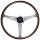 Volani 3-kraki volanski obroč Nardi Anni 60, 380mm, les, 45mm zamik, rjava/krom | race-shop.si