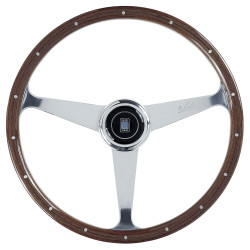 3-kraki volanski obroč Nardi Anni 50, 380mm, les, 45mm zamik, rjava/krom