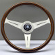Volani 3-kraki volanski obroč Nardi Classic ND36, 360mm, les, veliko pesto, 40mm zamik, rjava/srebrna | race-shop.si